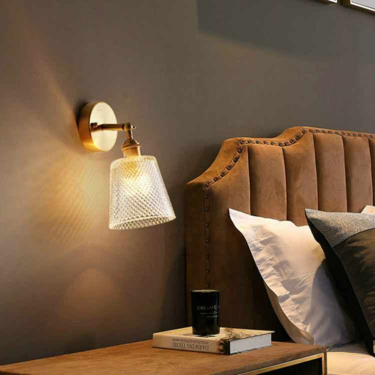 Copper Living Room Bedroom Crystal Wall Lamp