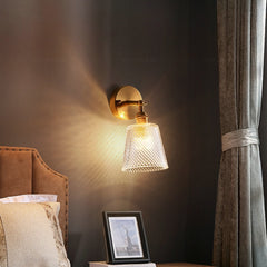 Copper Living Room Bedroom Crystal Wall Lamp