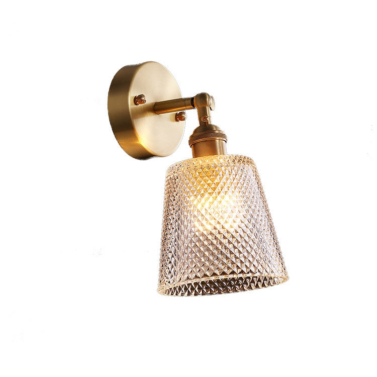 Copper Living Room Bedroom Crystal Wall Lamp