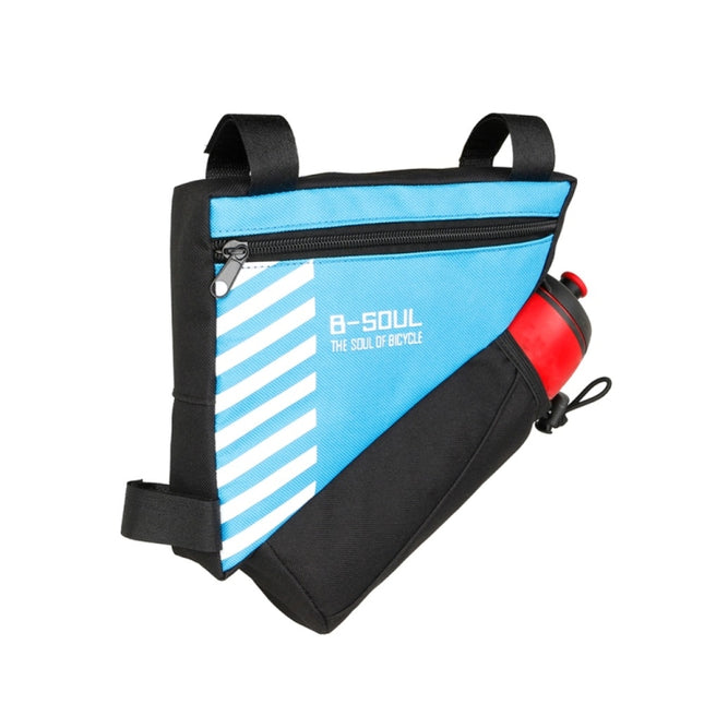 B-soul Bicycle Bags With Water Bottle Triangle Pouch Solid Cycling Front Tube Frame Bag Pocket, 20.5*18*5cm
