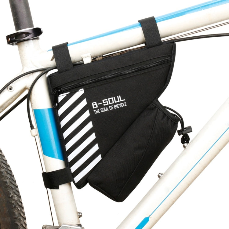 B-soul Bicycle Bags With Water Bottle Triangle Pouch Solid Cycling Front Tube Frame Bag Pocket, 20.5*18*5cm