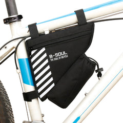 B-soul Bicycle Bags With Water Bottle Triangle Pouch Solid Cycling Front Tube Frame Bag Pocket, 20.5*18*5cm