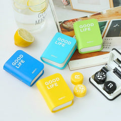 Eyekan Lovers Cartoon Cute Book Travel Glasses Contact Lenses Box for Eyes Care