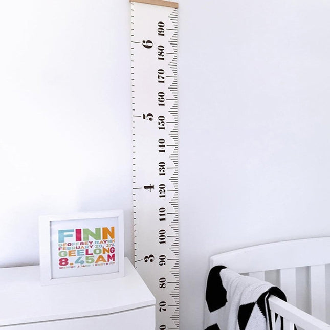 Wooden Wall Hanging Kids Growth Chart Height Measure Ruler Wall Sticker for Kids Room Home Decoration