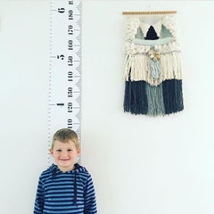 Wooden Wall Hanging Kids Growth Chart Height Measure Ruler Wall Sticker for Kids Room Home Decoration, Classic, Pink Wave, Green Wave, Gray Wave