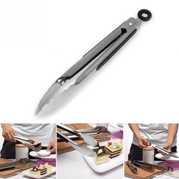 Stainless Steel Silicone Handle Kitchen Food Meat Barbecue Clip, 9 inch, 12 inch, 14 inch, 16 inch