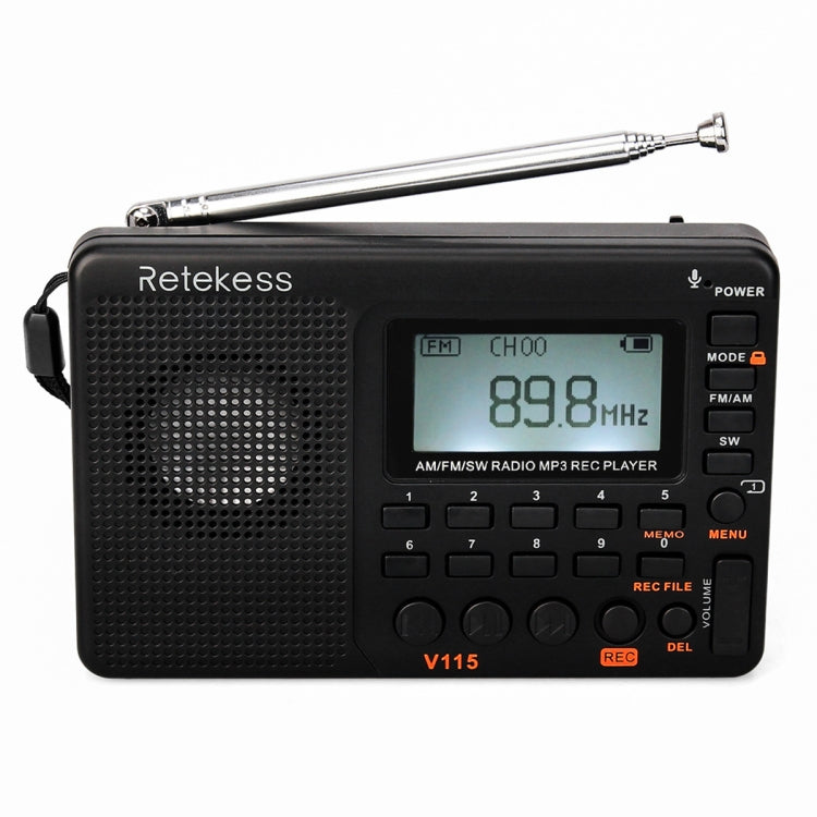 Retekess V-115 Full Band Radio FM AM Portable MP3 Player, V-115