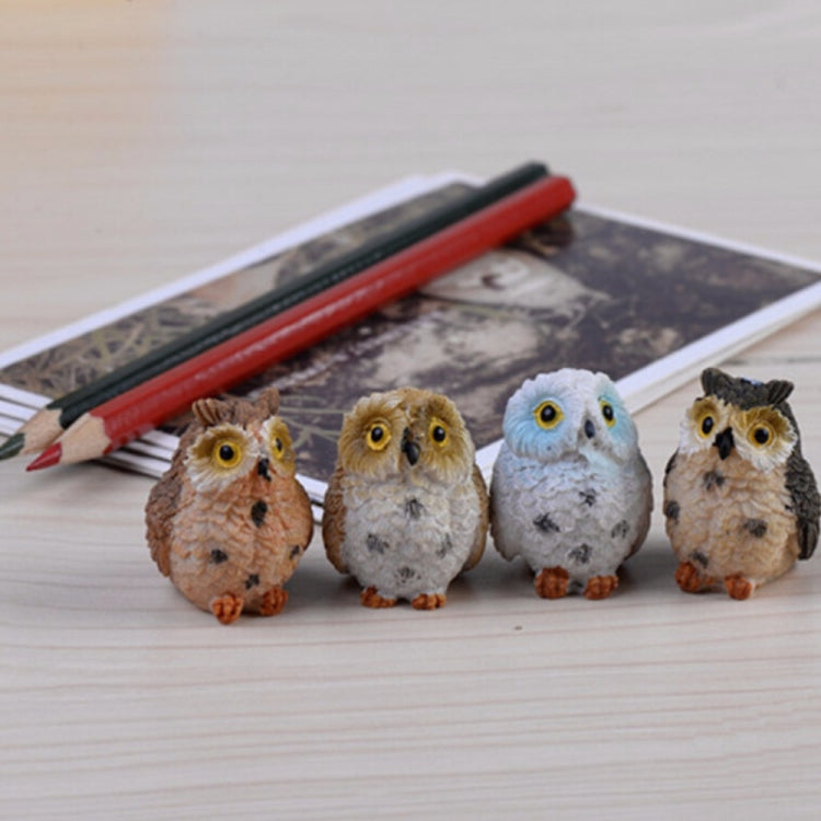 2 PCS Moss Micro Landscape Creative Resin Mini Owl Ornament，Random Color Delivery, Micro Landscape Owl