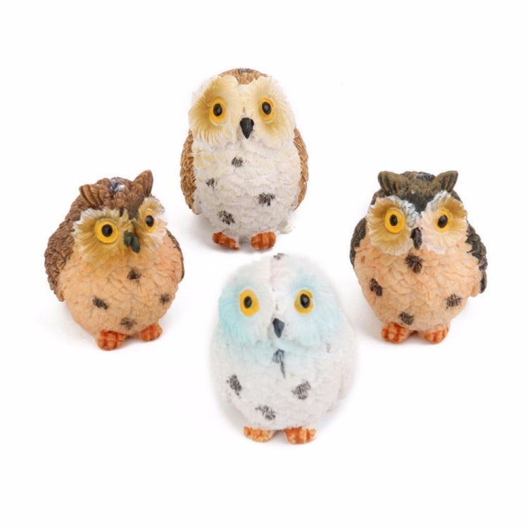2 PCS Moss Micro Landscape Creative Resin Mini Owl Ornament，Random Color Delivery, Micro Landscape Owl
