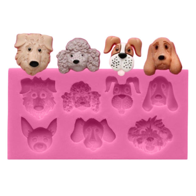 Dogs Shape Cartoon Silicone Fondant Cake Decorating Mold, Dogs Shape