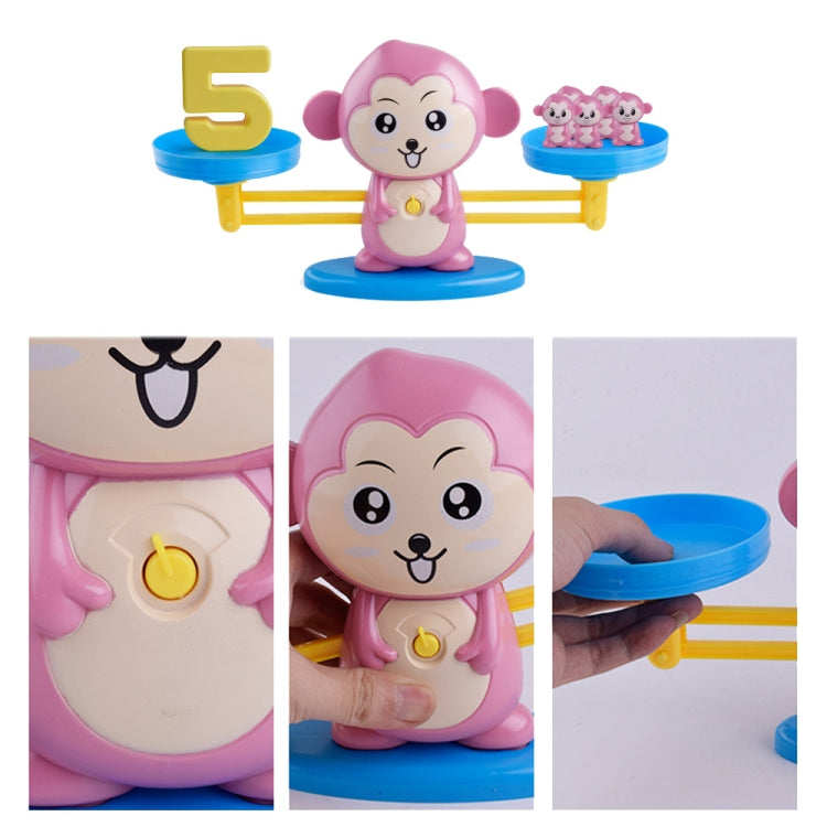 Monkey Balance Scale Toy Child Educational Math Toys, Monkey Pink, Monkey Brown