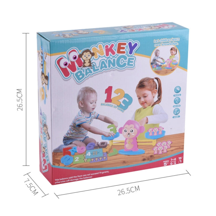 Monkey Balance Scale Toy Child Educational Math Toys, Monkey Pink, Monkey Brown