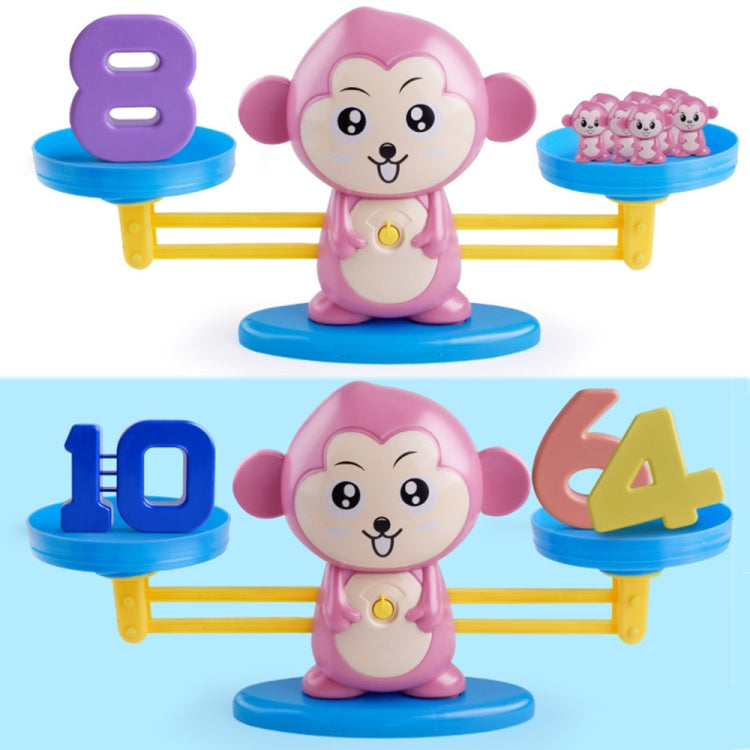 Monkey Balance Scale Toy Child Educational Math Toys, Monkey Pink, Monkey Brown