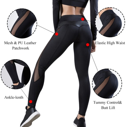 Women Leggings Sexy Pants Push Up Fitness Gym Leggins Running Mesh Leggins Seamless Workout Pants, L, XL, M