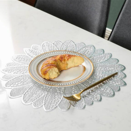 Sunflower Shape Household Fashion PVC Dining Table Placemat Europe Style Kitchen Tools Tableware Pad Coaster Coffee Tea Place Mat