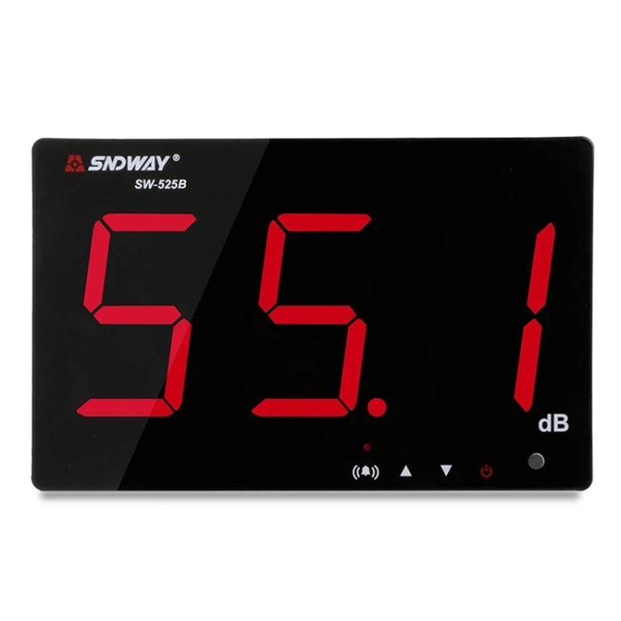 SNDWAY Wandmontierter 30~130 dB Großbildschirm-Digitalanzeige-Geräuschüberwachungstester, SW525B mit Speicher + USB, SW526A 18-Zoll-Display, SW535A 18-Zoll-Display 5-in-1, SW525G mit Speicher + USB Grün
