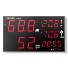 SNDWAY Wall-mounted 30~130dB Large Screen Digital Display Noise Decibel Monitoring Testers, SW525B with Storage + USB, SW526A 18 inch Display, SW535A 18 inch Display 5-in-1, SW525G with Storage + USB Green