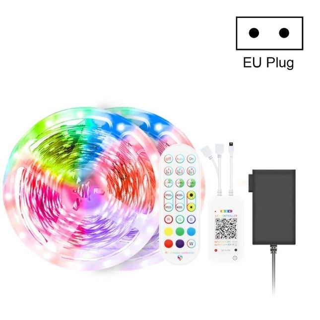 Bluetooth Suit Smart Music Sound Control Light Strip Non-waterproof 5050 RGB Colorful Atmosphere LED Light Strip With 24-Keys Remote Control, 20M 360 LEDs, 30M 540 LEDs