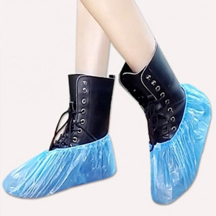 100 PCS Rainy Day Disposable Plastic CPE Thick Outdoor Shoe Cover, 3g, 1.5g