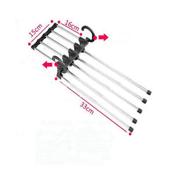 Multifunctional  5 in 1 Telescopic Folding Wardrobe Magic Trousers Rack, 5 in 1 Telescopic Rack
