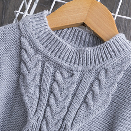 Winter Girls Knit Long Sleeve Sweater Organza Dress Evening Dress, 100cm, 110cm, 120cm, 130cm