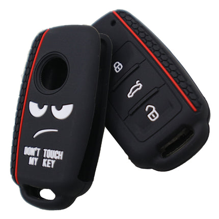 Do not Touch My Key Style Silicone Car Key Cover for Volkswagen Jetta Polo Passat Skoda Tiguan Golf, For Volkswagen Jetta Polo Passat Skoda Tiguan Golf