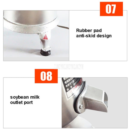 Household Stainless Steel Refiner Large Capacity  Slurry Separation Fresh Grinding Soymilk Tofu Machine, CN Plug, 100/1100W, 125/1500W, 130/1800W