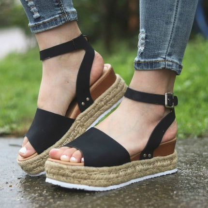 One-button Buckle Platform Women Sandals, 35, 36, 37, 38, 39, 40, 41, 42, 43, 44