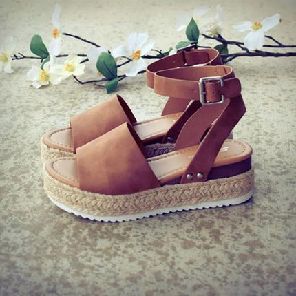 One-button Buckle Platform Women Sandals, 35, 36, 37, 38, 39, 40, 41, 42, 43, 44