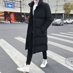 Mens Long Down Jacket Coat Winter Parkas Thick Warm Slim Fit Male Overcoat