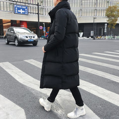 Mens Long Down Jacket Coat Winter Parkas Thick Warm Slim Fit Male Overcoat