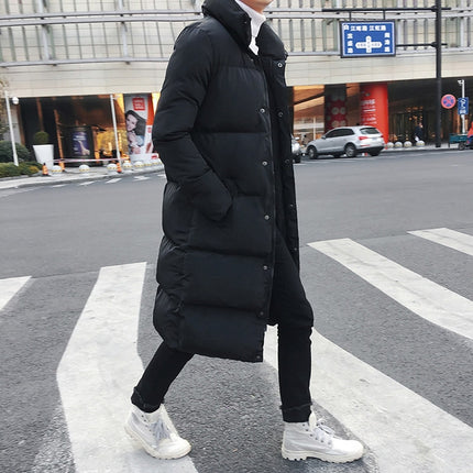 Mens Long Down Jacket Coat Winter Parkas Thick Warm Slim Fit Male Overcoat