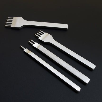 4 in 1 White Steel Diamond Boring Punching Stitching Tool DIY Leather Punch Tool Set, 3mm