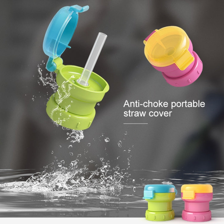 Children Portable Bottled Drinks Anti-overflow Anti-squash Replacement Straw Cap, Green, Red, Blue, Yellow
