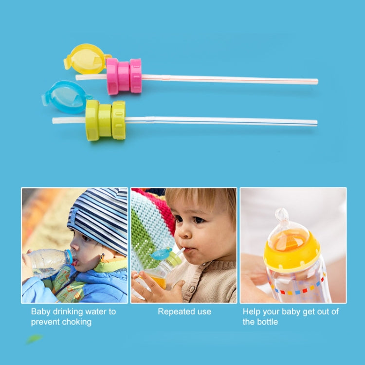 Children Portable Bottled Drinks Anti-overflow Anti-squash Replacement Straw Cap, Green, Red, Blue, Yellow