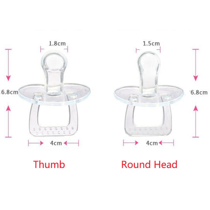 Baby Products Full Silicone Round Head Thumb Transparent Pacifier, Thumb, Round Head