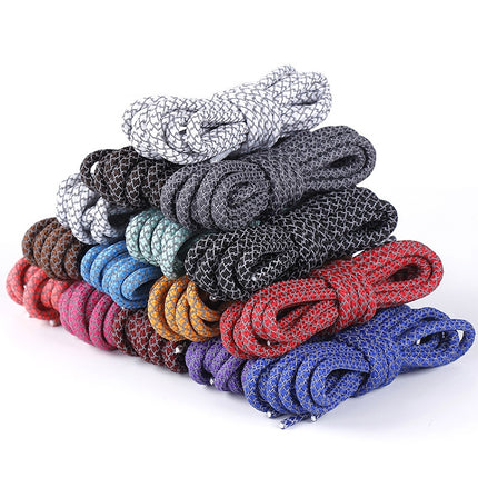 Reflective Shoe laces Round Sneakers ShoeLaces Kids Adult Outdoor Sports Shoelaces, 140cm