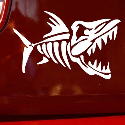 10 PCS Car Sticker Motorcycle Pulling Flower Stick Fish Bone Cartoon Personality Body Sticker, Fish Bone