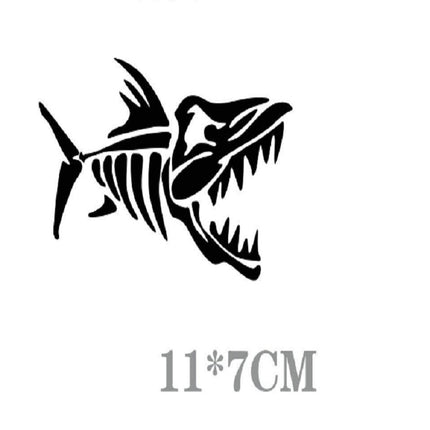 10 PCS Car Sticker Motorcycle Pulling Flower Stick Fish Bone Cartoon Personality Body Sticker, Fish Bone