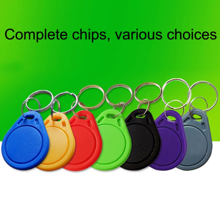 10PCS IC Access Control Card Entree Control M1 Compatibel Fudan Rfid 13.56Mhz Keyfob Sleutelhanger Tag Sleutelhanger, Gray, Purple, Red, Yellow, Blue, Green, Black, Orange