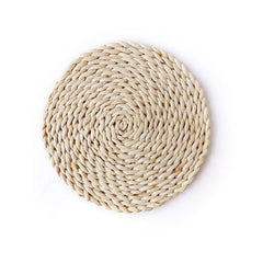2 PCS Non-slip Natural Corn Woven Thickening Insulated Tea Mat Table Heat-resistant Casserole Mat, Oval placemat 30x45.5cm, Round Coaster 10cm, Round Placemat 22cm, Round Placemat 35cm