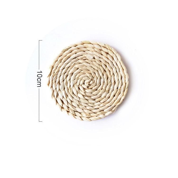 2 PCS Non-slip Natural Corn Woven Thickening Insulated Tea Mat Table Heat-resistant Casserole Mat, Oval placemat 30x45.5cm, Round Coaster 10cm, Round Placemat 22cm, Round Placemat 35cm
