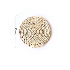 2 PCS Non-slip Natural Corn Woven Thickening Insulated Tea Mat Table Heat-resistant Casserole Mat, Oval placemat 30x45.5cm, Round Coaster 10cm, Round Placemat 22cm, Round Placemat 35cm