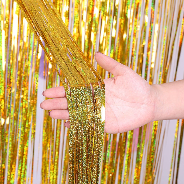 Laser Rain Tinsel Foil Curtain Birthday Party Decoration Tassel Wall,, 1x1m, 1x2m, 1x2.5m, 1x3m, 1x4m