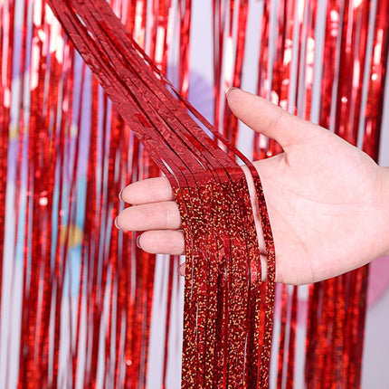Laser Rain Tinsel Foil Curtain Birthday Party Decoration Tassel Wall,, 1x1m, 1x2m, 1x2.5m, 1x3m, 1x4m