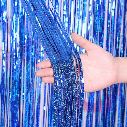 Laser Rain Tinsel Foil Curtain Birthday Party Decoration Tassel Wall,, 1x1m, 1x2m, 1x2.5m, 1x3m, 1x4m