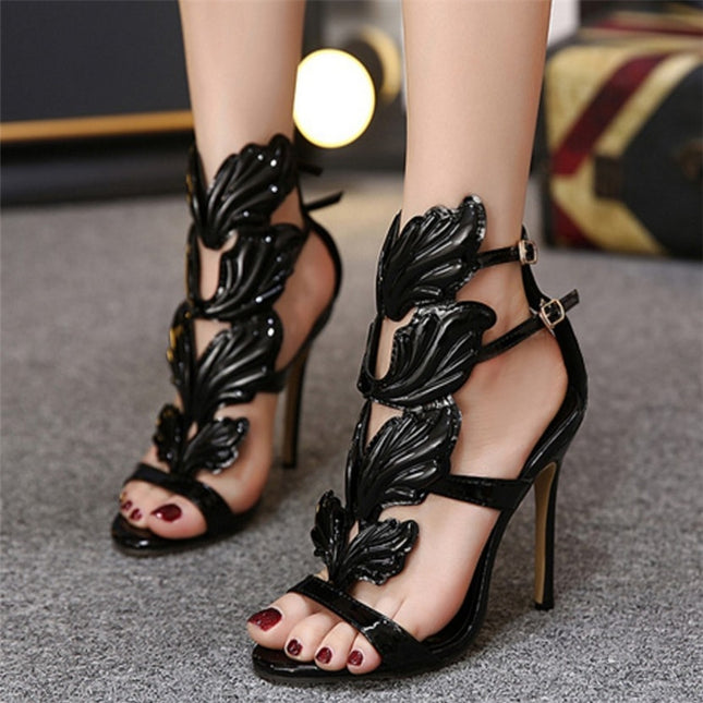 Metal Wings Thin High Heel Women Shoes