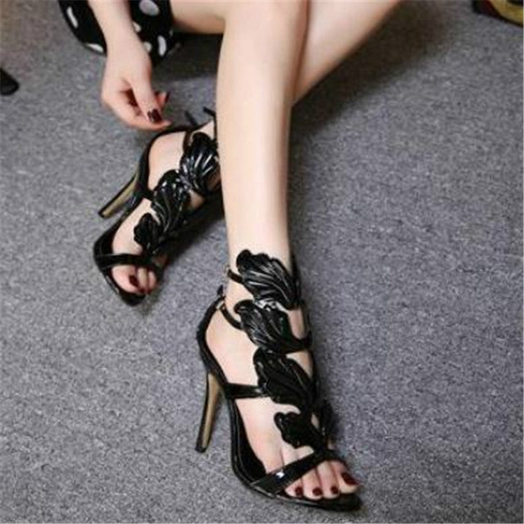 Metal Wings Thin High Heel Women Shoes