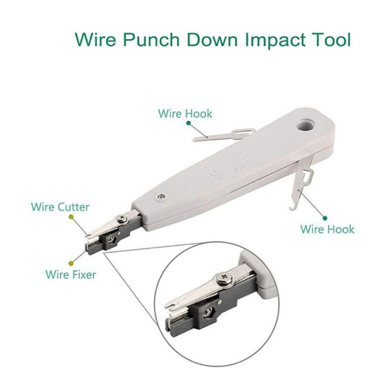 Three-purpose Network Cable Clamp Tester Hand Tool Set Home Network Repair Kit, 12 in 1
