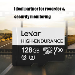 Lexar MicroSDHC 128GB High-endurance Driving Recorder Video Surveillance Camera TF Memory Card Video Card, 128GB